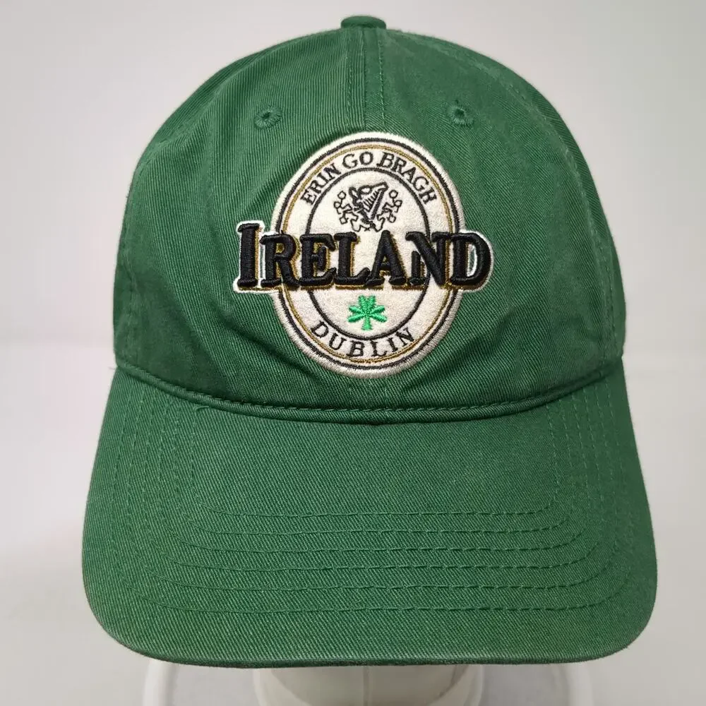 Green Baseball Cap One Size Ireland Dublin Shamrock Embroidered Hat Slideback